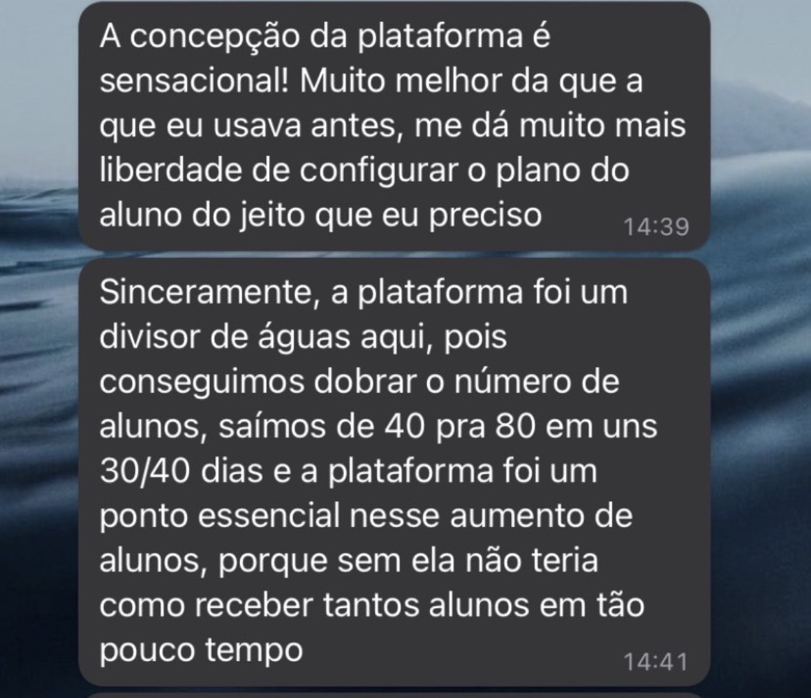 Mensagem sobre liberdade de configurar planos de estudo