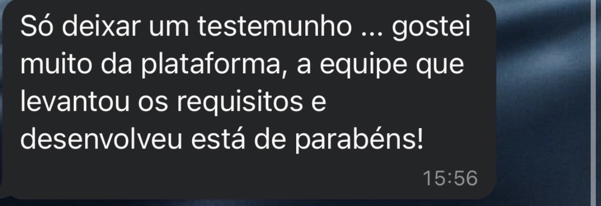 Testemunho sobre o desenvolvimento da plataforma