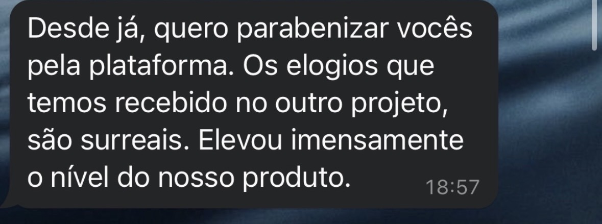 Mensagem sobre elevação do nível do produto