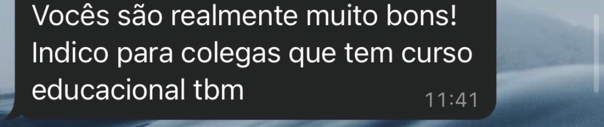 Mensagem recomendando a plataforma